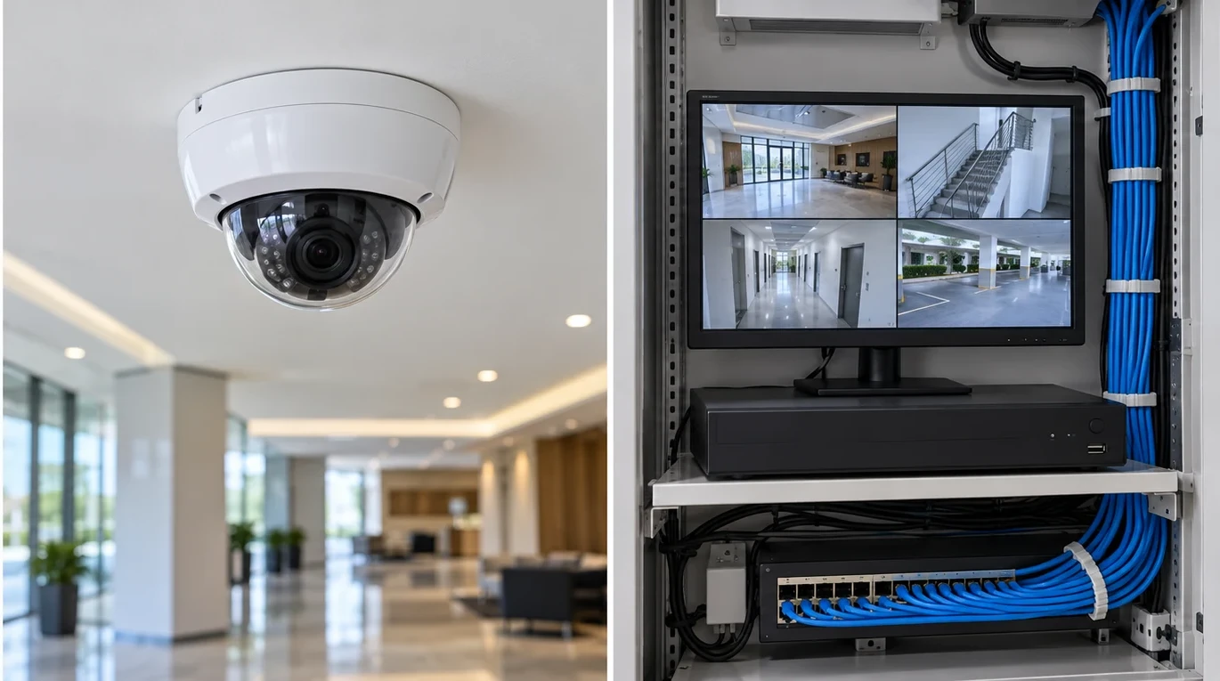Illustrative CCTV security camera and recorder equipment